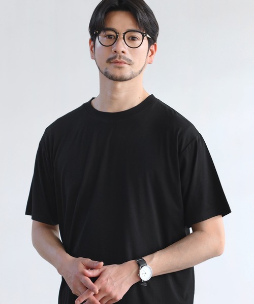 SPU(スプ)の「吸水速乾・抗菌防臭機能性半袖サマーウールTシャツ(Tシャツ/カットソー・メンズ・チャコール/ダークネイビー/ブラック/杢グレー・S/M/L/XL)」の6枚目の写真