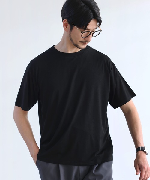 SPU(スプ)の「吸水速乾・抗菌防臭機能性半袖サマーウールTシャツ(Tシャツ/カットソー・メンズ・チャコール/ダークネイビー/ブラック/杢グレー・S/M/L/XL)」の7枚目の写真