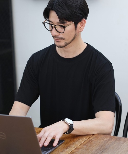 SPU(スプ)の「吸水速乾・抗菌防臭機能性半袖サマーウールTシャツ(Tシャツ/カットソー・メンズ・チャコール/ダークネイビー/ブラック/杢グレー・S/M/L/XL)」の8枚目の写真