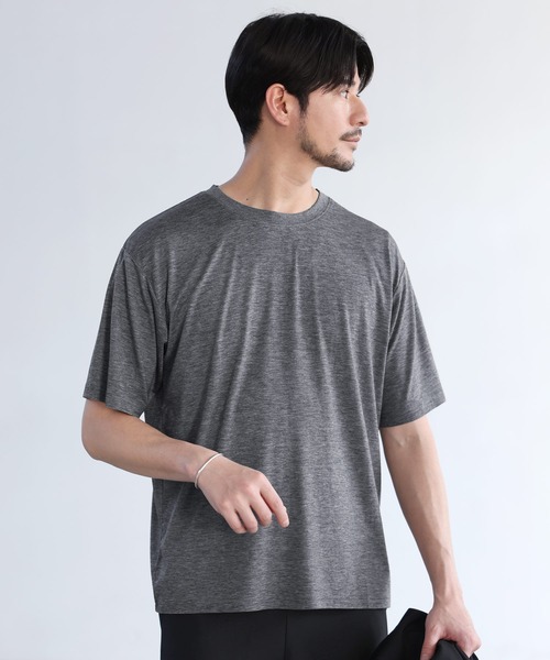 SPU(スプ)の「吸水速乾・抗菌防臭機能性半袖サマーウールTシャツ(Tシャツ/カットソー・メンズ・チャコール/ダークネイビー/ブラック/杢グレー・S/M/L/XL)」の14枚目の写真