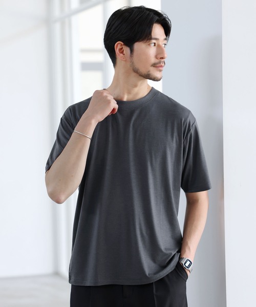 SPU(スプ)の「吸水速乾・抗菌防臭機能性半袖サマーウールTシャツ(Tシャツ/カットソー・メンズ・チャコール/ダークネイビー/ブラック/杢グレー・S/M/L/XL)」の20枚目の写真