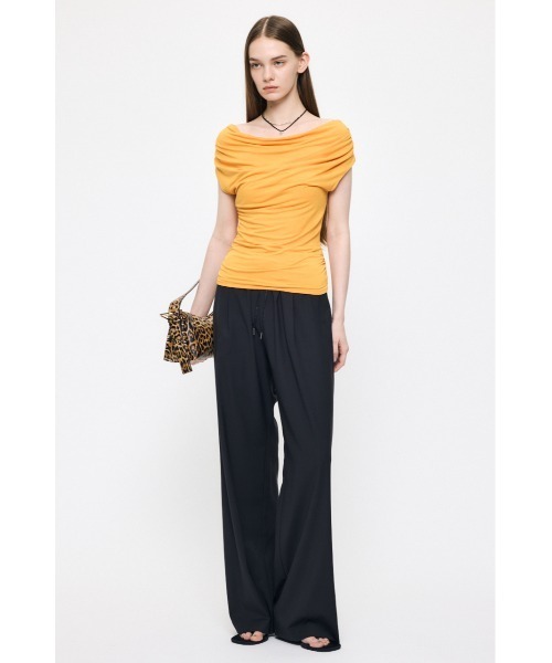 MOUSSY(マウジー)の「DRAPE OFF SHOULDER CUT トップス(Tシャツ/カットソー・レディース・杢グレー/オレンジ/ブラック・FREE)」の12枚目の写真