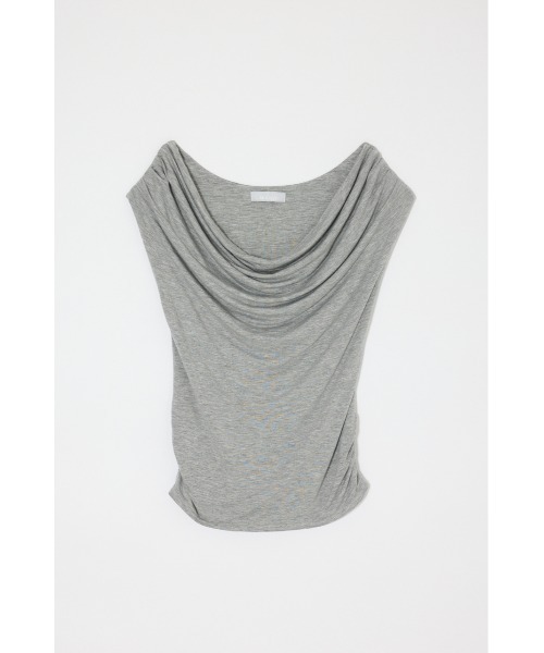 MOUSSY(マウジー)の「DRAPE OFF SHOULDER CUT トップス(Tシャツ/カットソー・レディース・杢グレー/オレンジ/ブラック・FREE)」の9枚目の写真