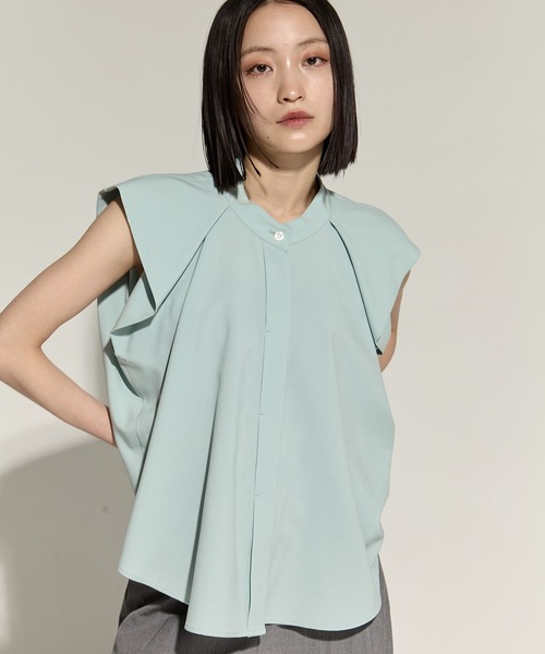 STUDIOUS(ステュディオス)の「French Sleeve Drape Shirt(シャツ/ブラウス・レディース・ホワイト/ブラック/ミント・FREE)」の9枚目の写真