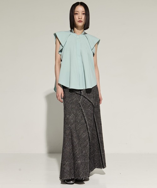 STUDIOUS(ステュディオス)の「French Sleeve Drape Shirt(シャツ/ブラウス・レディース・ホワイト/ブラック/ミント・FREE)」の11枚目の写真