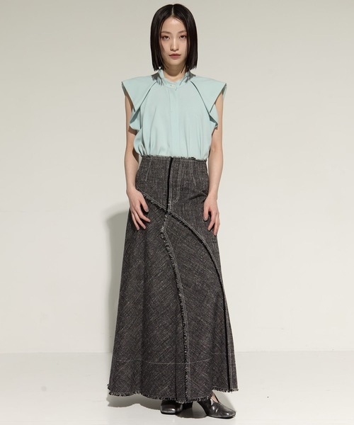 STUDIOUS(ステュディオス)の「French Sleeve Drape Shirt(シャツ/ブラウス・レディース・ホワイト/ブラック/ミント・FREE)」の10枚目の写真