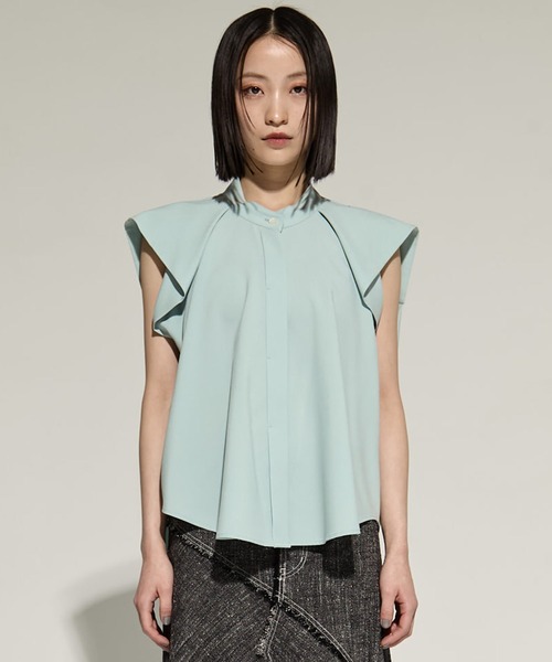STUDIOUS(ステュディオス)の「French Sleeve Drape Shirt(シャツ/ブラウス・レディース・ホワイト/ブラック/ミント・FREE)」の14枚目の写真