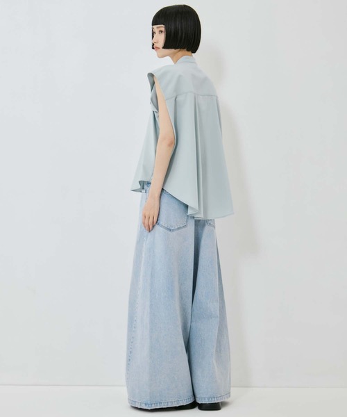 STUDIOUS(ステュディオス)の「French Sleeve Drape Shirt(シャツ/ブラウス・レディース・ホワイト/ブラック/ミント・FREE)」の5枚目の写真