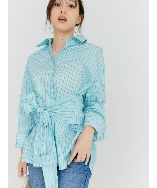 BLUE×PALANG（ブルーパラン）の「BP ORIGINAL X SHIRT（stripe）（シャツ/ブラウス・レディース・ブルー・FREE）」の2枚目の写真