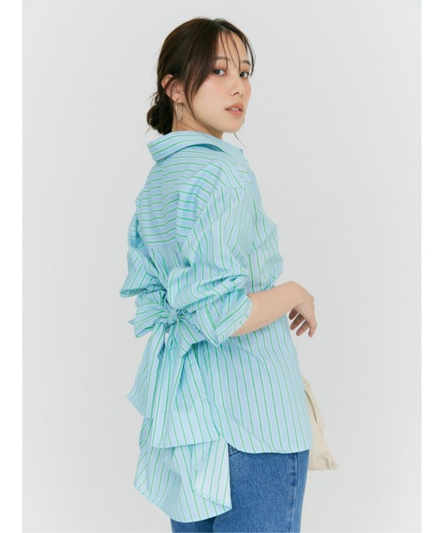 BLUE×PALANG（ブルーパラン）の「BP ORIGINAL X SHIRT（stripe）（シャツ/ブラウス・レディース・ブルー・FREE）」の4枚目の写真
