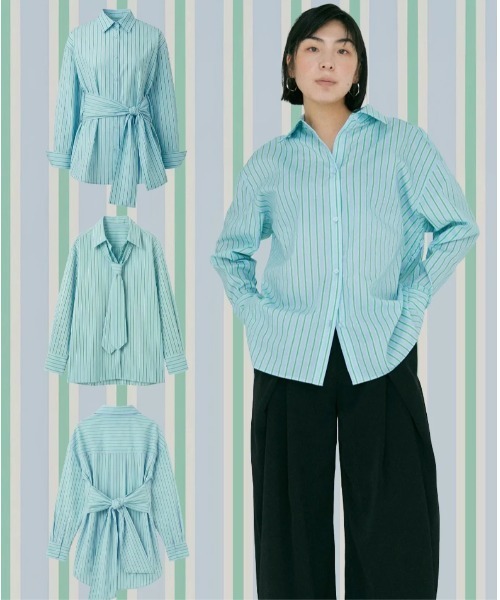 BLUE×PALANG（ブルーパラン）の「BP ORIGINAL X SHIRT（stripe）（シャツ/ブラウス・レディース・ブルー・FREE）」の13枚目の写真