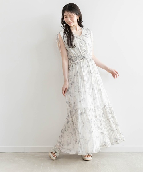 RANDA(ランダ)の「プリーツティアードシフォンワンピース(ワンピース・レディース・ブルー/グリーン/ピンク・1/0)」の3枚目の写真