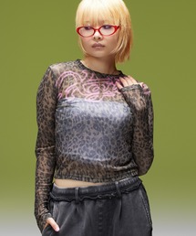X-girl | SPRAY LOGO MESH L/S COMPACT TOP(Tシャツ/カットソー)