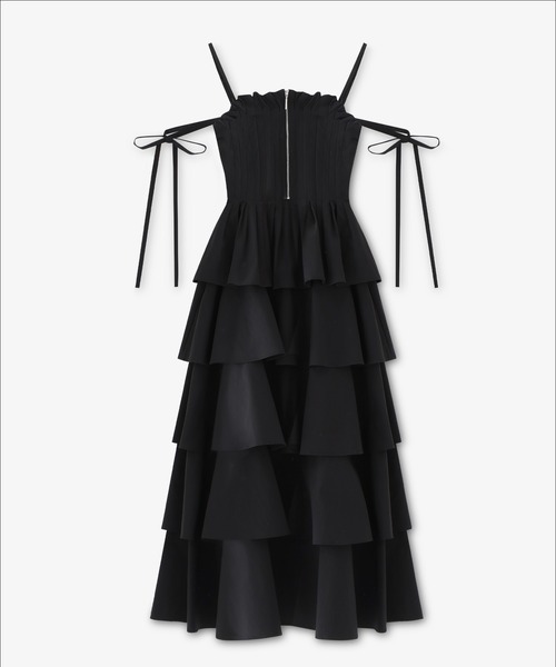 セール】Side ribbon tiered onepiece（ワンピース）｜M me eme