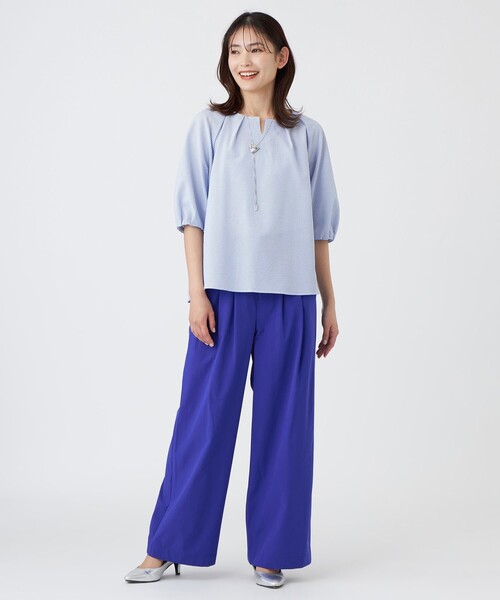 TRANS WORK(トランスワーク)の「【L】【防汚性・UV・接触冷感・ウォッシャブル】ダントツオチール(R)パンツ(その他パンツ・レディース・ブラック/オフホワイト/ブルー系その他4・46/44)」の9枚目の写真