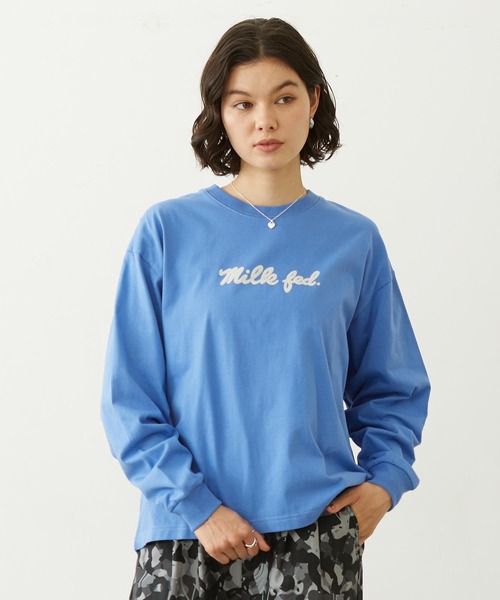 MILKFED.(ミルクフェド)の「ICING LOGO L/S TEE(Tシャツ/カットソー・レディース・ホワイト/アッシュ/ライトブルー・M/L)」の3枚目の写真