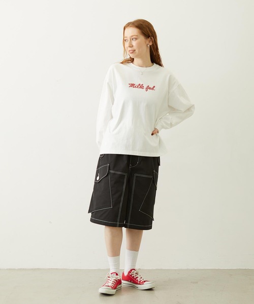 MILKFED.(ミルクフェド)の「ICING LOGO L/S TEE(Tシャツ/カットソー・レディース・ホワイト/アッシュ/ライトブルー・M/L)」の4枚目の写真