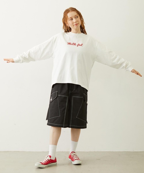 MILKFED.(ミルクフェド)の「ICING LOGO L/S TEE(Tシャツ/カットソー・レディース・ホワイト/アッシュ/ライトブルー・M/L)」の7枚目の写真