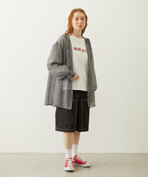MILKFED.(ミルクフェド)の「ICING LOGO L/S TEE(Tシャツ/カットソー・レディース・ホワイト/アッシュ/ライトブルー・M/L)」の8枚目の写真