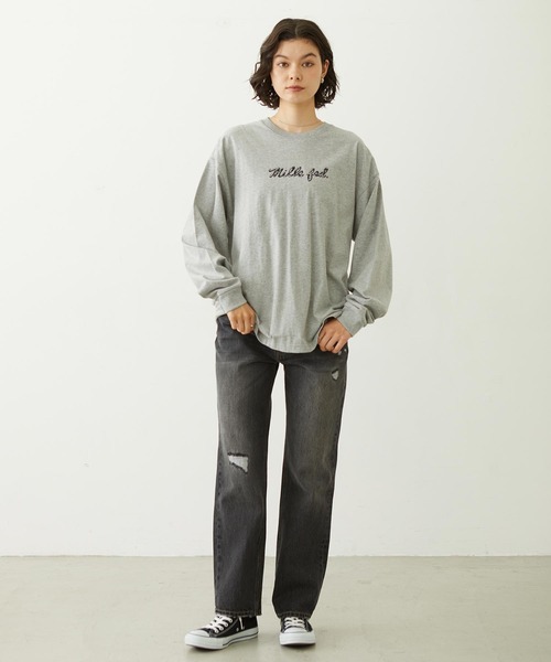 MILKFED.(ミルクフェド)の「ICING LOGO L/S TEE(Tシャツ/カットソー・レディース・ホワイト/アッシュ/ライトブルー・M/L)」の16枚目の写真