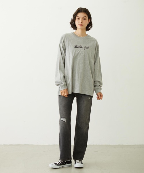 MILKFED.(ミルクフェド)の「ICING LOGO L/S TEE(Tシャツ/カットソー・レディース・ホワイト/アッシュ/ライトブルー・M/L)」の17枚目の写真