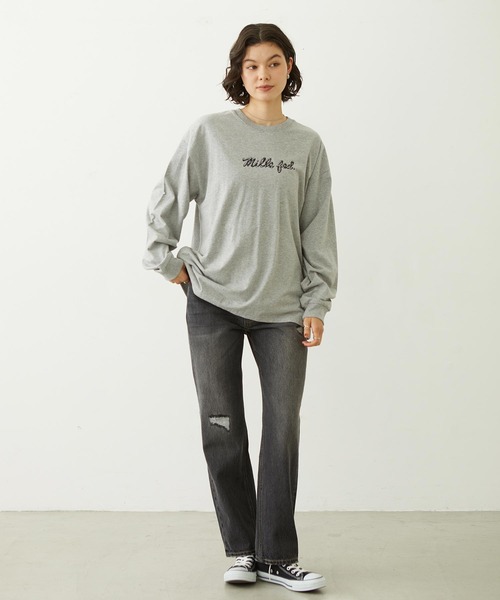 MILKFED.(ミルクフェド)の「ICING LOGO L/S TEE(Tシャツ/カットソー・レディース・ホワイト/アッシュ/ライトブルー・M/L)」の18枚目の写真