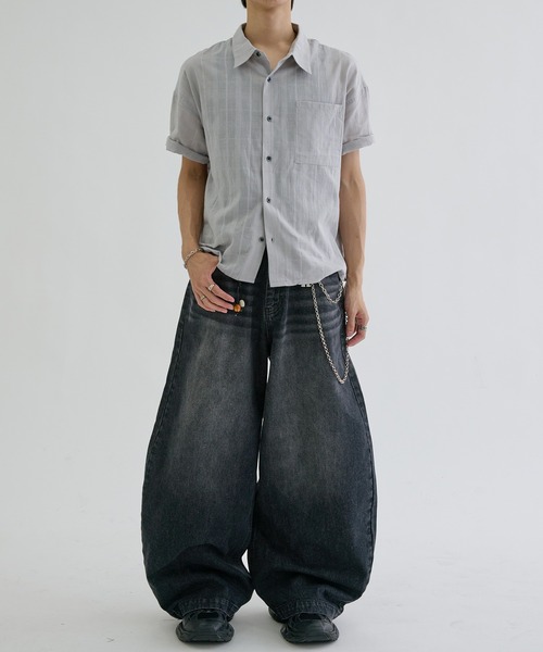 EPNK(イーピーエヌケー)の「Shadow Check Sheer Shirt / シャドーチェックシアーシャツ(シャツ/ブラウス・メンズ・ネイビー/グレー/ブラック・LARGE/MEDIUM/SMALL)」の14枚目の写真