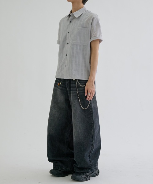 EPNK(イーピーエヌケー)の「Shadow Check Sheer Shirt / シャドーチェックシアーシャツ(シャツ/ブラウス・メンズ・ネイビー/グレー/ブラック・LARGE/MEDIUM/SMALL)」の15枚目の写真