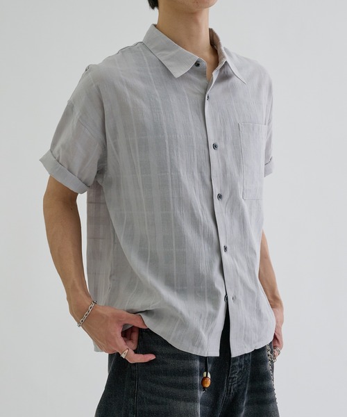 EPNK(イーピーエヌケー)の「Shadow Check Sheer Shirt / シャドーチェックシアーシャツ(シャツ/ブラウス・メンズ・ネイビー/グレー/ブラック・LARGE/MEDIUM/SMALL)」の11枚目の写真