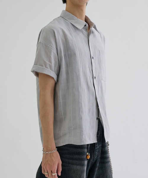 EPNK(イーピーエヌケー)の「Shadow Check Sheer Shirt / シャドーチェックシアーシャツ(シャツ/ブラウス・メンズ・ネイビー/グレー/ブラック・LARGE/MEDIUM/SMALL)」の12枚目の写真