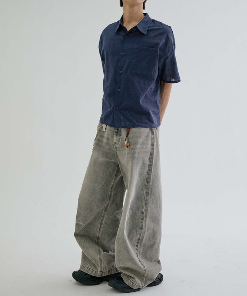 EPNK(イーピーエヌケー)の「Shadow Check Sheer Shirt / シャドーチェックシアーシャツ(シャツ/ブラウス・メンズ・ネイビー/グレー/ブラック・LARGE/MEDIUM/SMALL)」の10枚目の写真