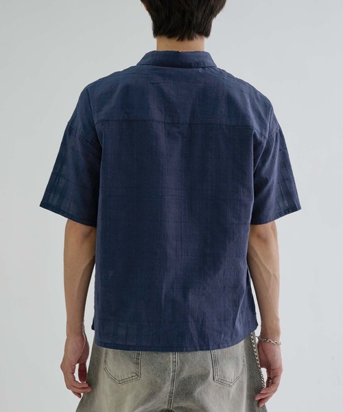 EPNK(イーピーエヌケー)の「Shadow Check Sheer Shirt / シャドーチェックシアーシャツ(シャツ/ブラウス・メンズ・ネイビー/グレー/ブラック・LARGE/MEDIUM/SMALL)」の4枚目の写真