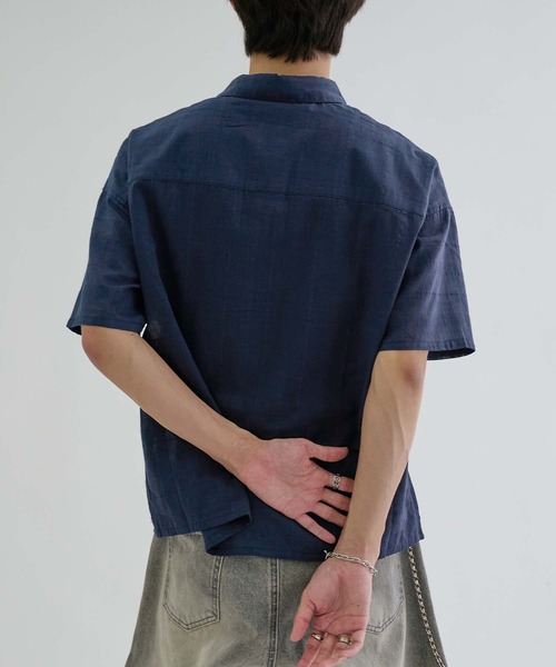 EPNK(イーピーエヌケー)の「Shadow Check Sheer Shirt / シャドーチェックシアーシャツ(シャツ/ブラウス・メンズ・ネイビー/グレー/ブラック・LARGE/MEDIUM/SMALL)」の5枚目の写真
