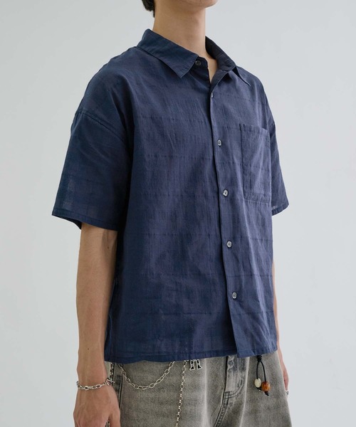 EPNK(イーピーエヌケー)の「Shadow Check Sheer Shirt / シャドーチェックシアーシャツ(シャツ/ブラウス・メンズ・ネイビー/グレー/ブラック・LARGE/MEDIUM/SMALL)」の7枚目の写真