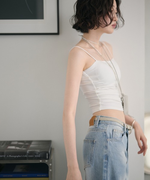 LAULEN（ローレン）の「side gather camisole / サイドギャザーキャミソール（キャミソール・レディース・アイボリー/ホワイト/ブラック・FREE）」の8枚目の写真