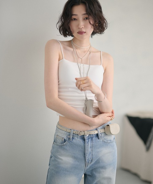 LAULEN（ローレン）の「side gather camisole / サイドギャザーキャミソール（キャミソール・レディース・アイボリー/ホワイト/ブラック・FREE）」の9枚目の写真