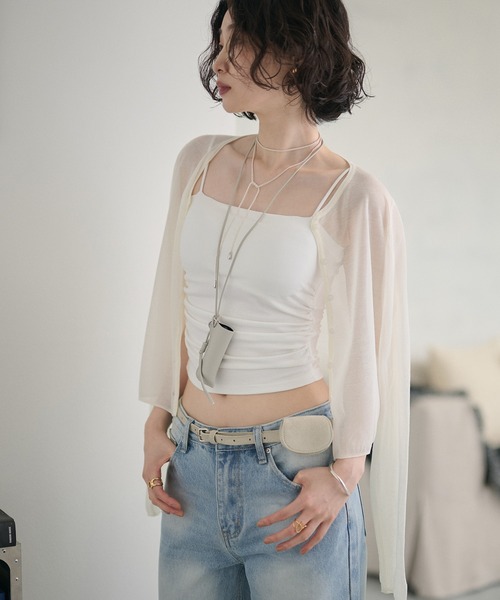 LAULEN（ローレン）の「side gather camisole / サイドギャザーキャミソール（キャミソール・レディース・アイボリー/ホワイト/ブラック・FREE）」の10枚目の写真