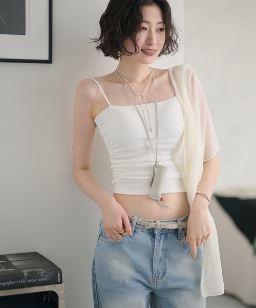 LAULEN（ローレン）の「side gather camisole / サイドギャザーキャミソール（キャミソール・レディース・アイボリー/ホワイト/ブラック・FREE）」の11枚目の写真