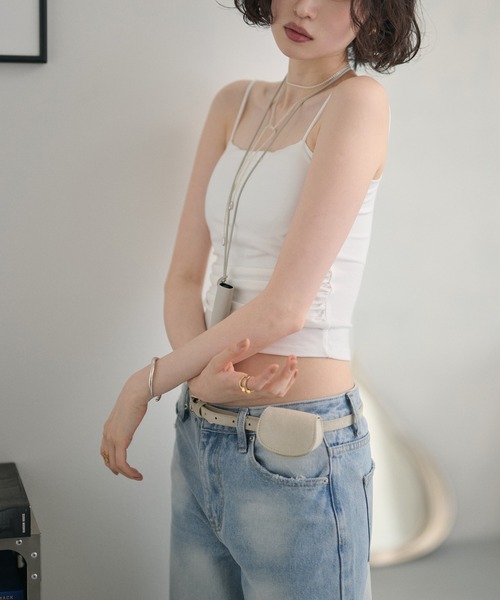 LAULEN（ローレン）の「side gather camisole / サイドギャザーキャミソール（キャミソール・レディース・アイボリー/ホワイト/ブラック・FREE）」の5枚目の写真