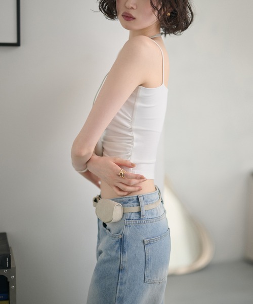 LAULEN（ローレン）の「side gather camisole / サイドギャザーキャミソール（キャミソール・レディース・アイボリー/ホワイト/ブラック・FREE）」の6枚目の写真