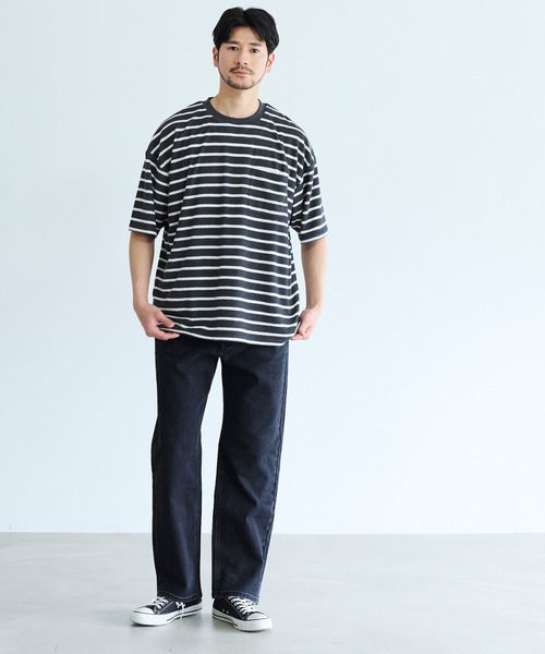 coca(coca)(コカ)の「パイル地ボーダートップス(Tシャツ/カットソー・メンズ・ライトグレー/チャコール・XL/M/L)」の10枚目の写真