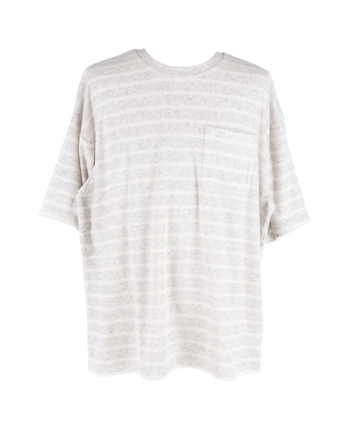 coca(coca)(コカ)の「パイル地ボーダートップス(Tシャツ/カットソー・メンズ・ライトグレー/チャコール・XL/M/L)」の4枚目の写真