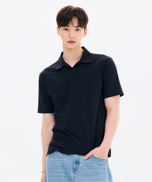 男性クールオープンカラー半袖Tシャツ-FCRK5715E04