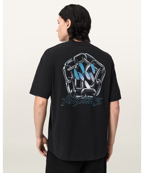 ALLSAINTS(オールセインツ)の「AFFIX SHORT SLEEVE OVERSIZED T-SHIRT | AFFIX 半袖 オーバーサイズ Tシャツ(Tシャツ/カットソー・メンズ・ブラック・M/L/S/XS)」の4枚目の写真