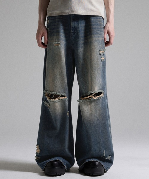 GRANCY】Rifted Slash Buggy Denim Pants / リフテッドスラッシュ