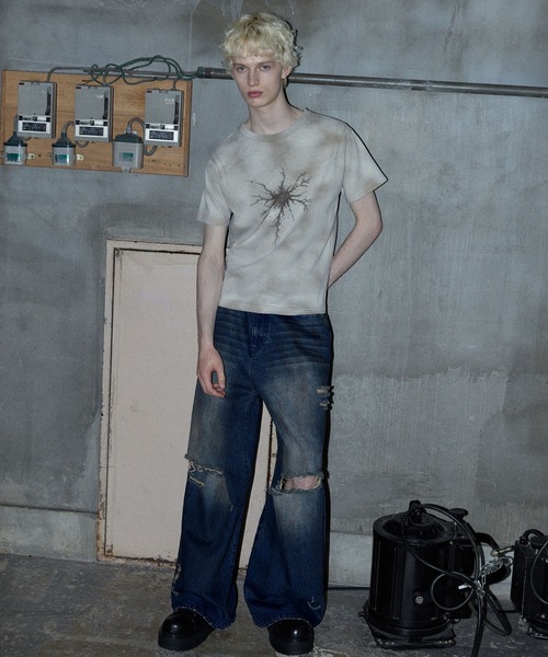 GRANCY(グランシー)の「【GRANCY】Rifted Slash Buggy Denim Pants / リフテッドスラッシュバギーデニムパンツ(デニムパンツ・メンズ・ブルー/ブラック・S/M/L)」の8枚目の写真
