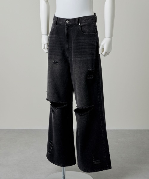 GRANCY(グランシー)の「【GRANCY】Rifted Slash Buggy Denim Pants / リフテッドスラッシュバギーデニムパンツ(デニムパンツ・メンズ・ブルー/ブラック・S/M/L)」の13枚目の写真