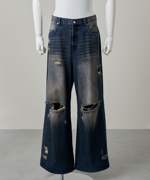 GRANCY(グランシー)の「【GRANCY】Rifted Slash Buggy Denim Pants / リフテッドスラッシュバギーデニムパンツ(デニムパンツ・メンズ・ブルー/ブラック・S/M/L)」の21枚目の写真