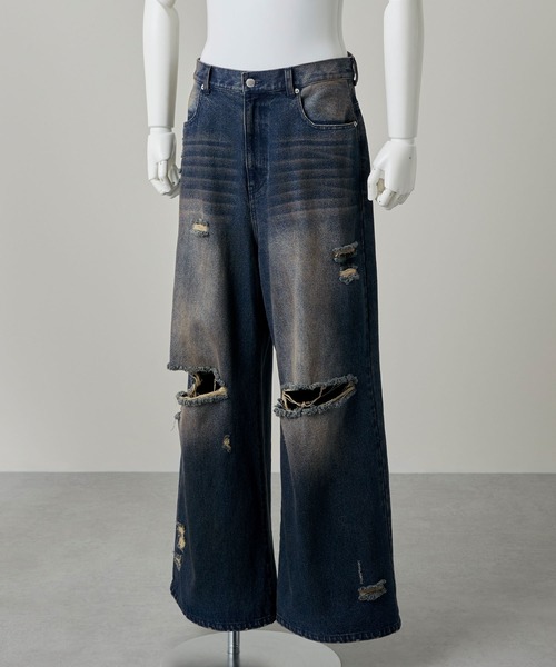 GRANCY(グランシー)の「【GRANCY】Rifted Slash Buggy Denim Pants / リフテッドスラッシュバギーデニムパンツ(デニムパンツ・メンズ・ブルー/ブラック・S/M/L)」の22枚目の写真