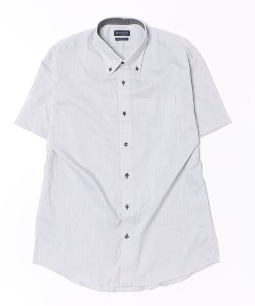 TOKYO SHIRTS(トウキョウシャツ)の「【超形態安定】【吸水速乾】 形態安定ノンアイロン ボタンダウン 半袖ビジネスワイシャツ (大きいサイズ)(ビジネスシャツ・メンズ・グレー・首回り45cm/首回り47cm)」の6枚目の写真